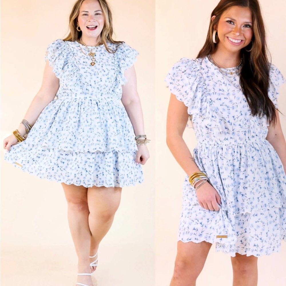🩷 NWT Simply Southern Light Blue Floral Mini Dress XL